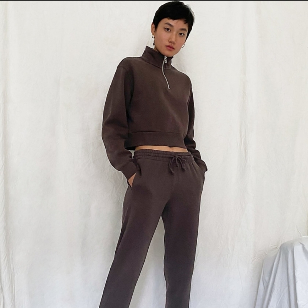 TNA Cropped Quarter Zip Sweater